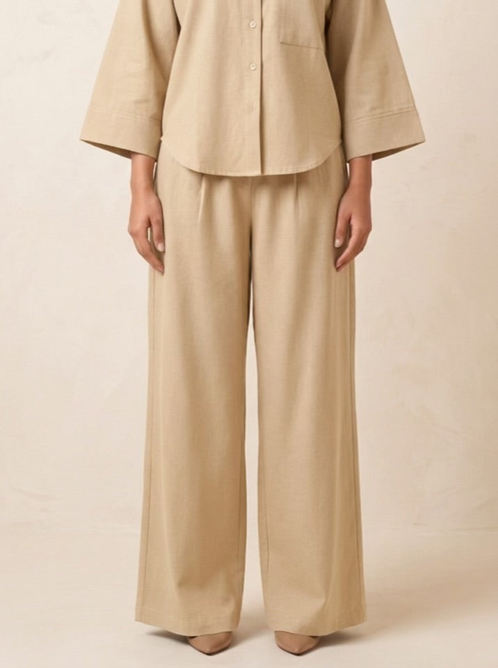 The Verona Linen Set - Beige