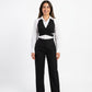 Crossover Wrap Cropped Vest & Pleated Pants Set– Black