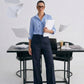 [BUNDLE] - Ruffle Blue Blouse and Elegant Wide Leg Navy Trouser