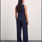 The Madison Pinstripe Wide-Leg Trousers