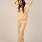 Crew Neck Pullover & Sweatpants - Set - Beige - Hushy Wear