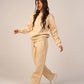 Crew Neck Pullover & Sweatpants - Set - Beige - Hushy Wear