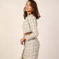 Cropped Tweed Blazer - White - Hushy Wear