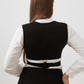 Crossover Wrap Cropped Vest – Black - Hushy Wear