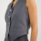 Gray Classic Vest & Pleated Straight Pants Set - Hushy Wear
