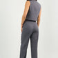 Gray Classic Vest & Pleated Straight Pants Set - Hushy Wear
