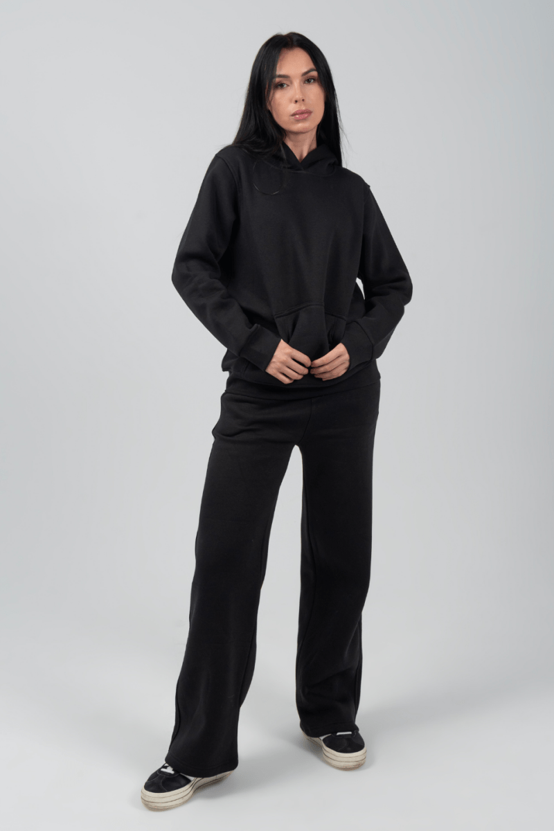Hoodie & Sweatpants Set in Black - Hushy Wear