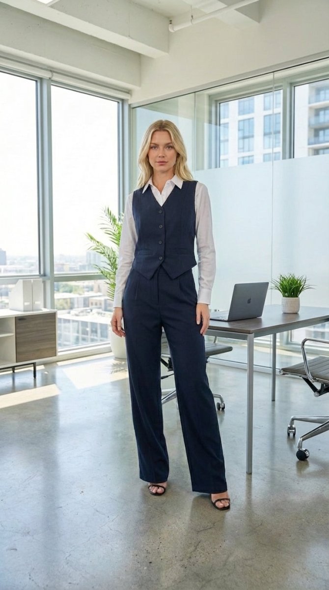 Classic Vest & Pleated Straight Pants Sets