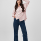 Oversized Striped Shirt In Pink - Hushy Wear