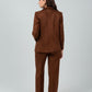 Relaxed Fit Suede Two Button Blazer (Blazer Only) - Brown - Hushy Wear