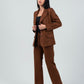Relaxed Fit Suede Two Button Blazer (Blazer Only) - Brown - Hushy Wear