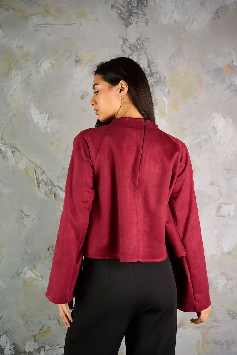 Suede Top - Maroon - Hushy Wear