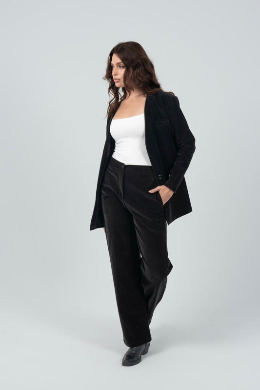 Tailored Leather Suit Set – Black - Hushy Wear