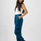Teal Tie - Hem Cargo Trousers - Hushy Wear