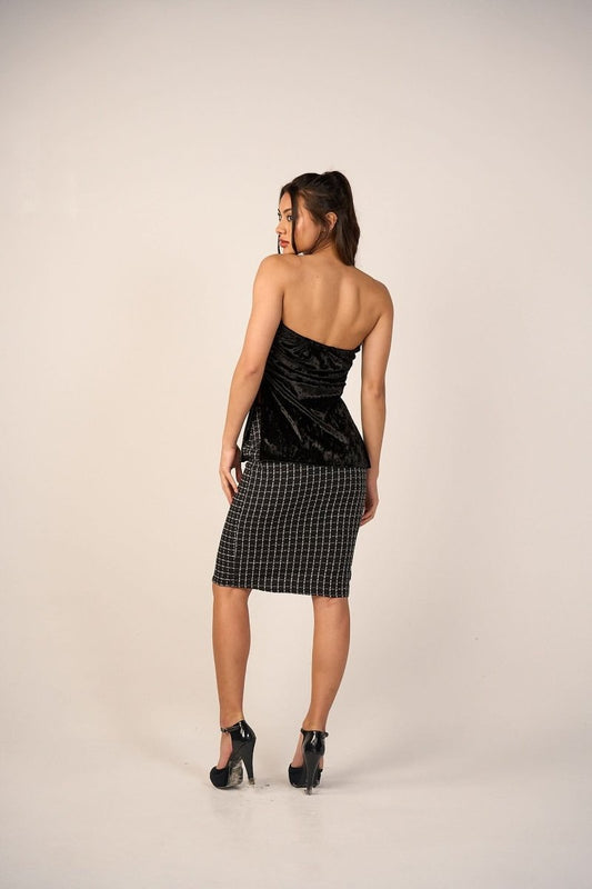 Velvet Strapless Tube Top - Black - Hushy Wear