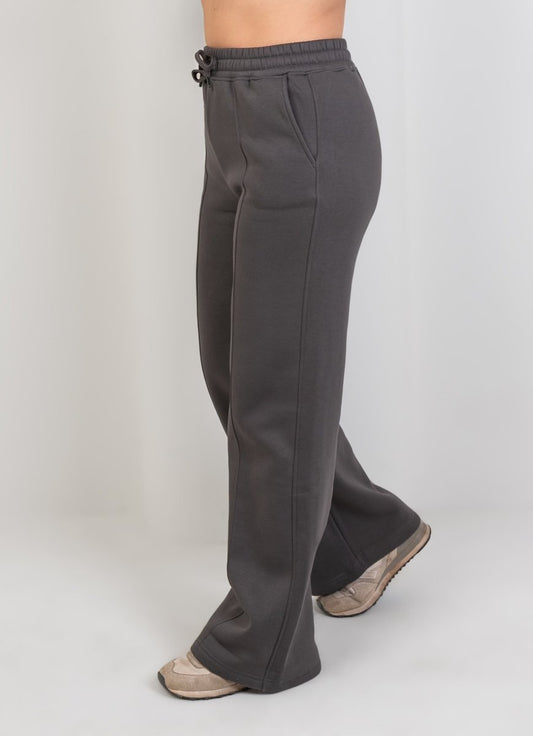 Wide - Leg Lounge Sweatpants – Gray - Hushy Wear